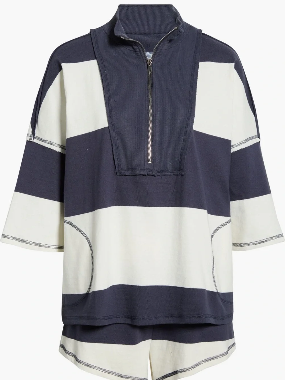 NWT Free People Retro Rugby set in white and navy blue